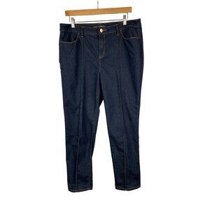 Chicos Platinum Ankle Jeans Size 2 Blue Denim Cotton Blend